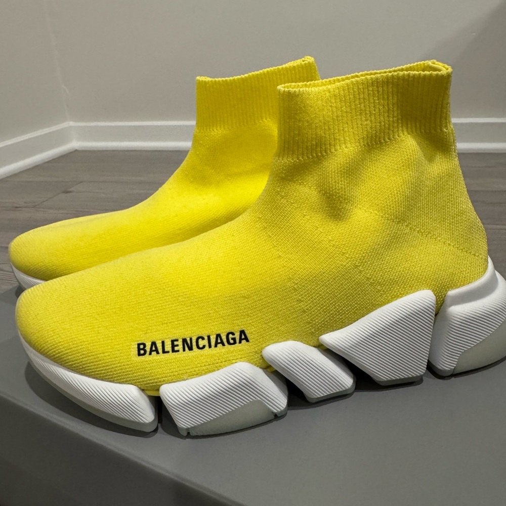 Balenciaga Vibrant Yellow Knit Sneakers